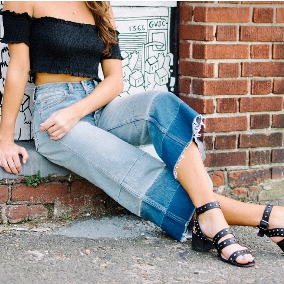 Abercrombie & Fitch Cropped Stovepipe Jean Women’s Size 25 Ombre Wide Leg Frayed - Picture 2 of 12